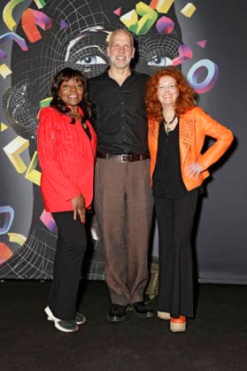 Precious Wilson, Oliver Schwehm und Ingrid Milli Segieth bei der Premiere des ARD-Dokumentarfilms Boney M.: Disco. Macht. Legende. auf dem 19. Lichter Filmfest Frankfurt International 2026 im Kino Massif E. Frankfurt am Main, 02.05.2026