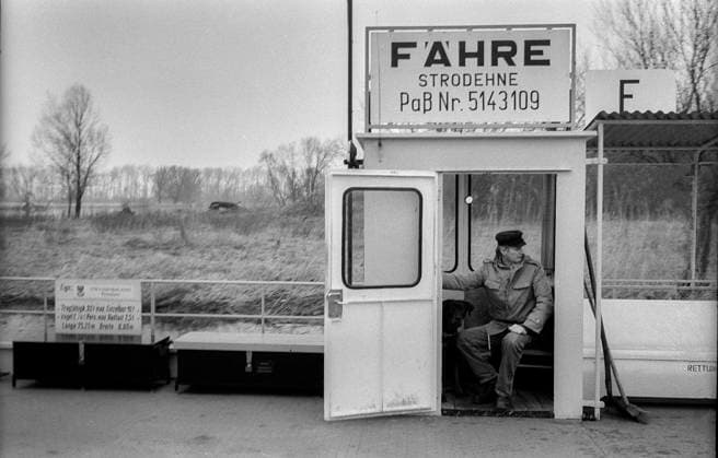 Fähre Strodehne Deutschland, Strodehne, 13.02.1993, Fähre bei Strodehne, über die Havel, Â *** Ferry Strodehne Germany, Strodehne, 13 02 1993, Ferry near Strodehne, across the Havel, Â