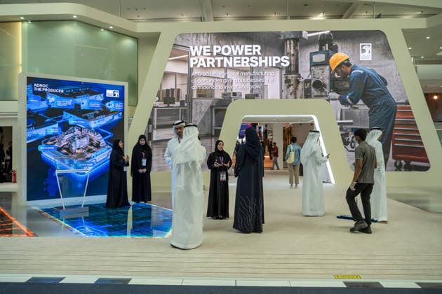 Abu Dhabi hosts Make it in the UAE exhibition ABU DHABI, UNITED ARAB EMIRATES - MAY 04: A view of the Make it in the UAE exhibition, held at the Abu Dhabi National Exhibition Centre (ADNEC) in Abu Dhabi, United Arab Emirates on May 04, 2026. The exhibition aims to bring advanced technology together with national manufacturing goals. The event, organized under the theme Advanced Industry, Stronger Together, is expected to host approximately 120,000 visitors between May 4–7. Featuring more than 1,200 participants across an 88,000-square-meter area, the exhibition showcases manufacturing opportunities, innovative technologies, and a wide range of products. Waleed Zein Anadolu Abu Dhabi United Arab Emirates. Editorial use only. Please g  Copyright: x2026xAnadoluxWaleedxZeinx