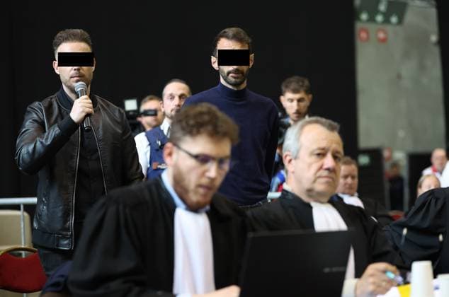The accused Paolo and Antonino Falzone pictured at the start of the trial of P. and A. Falzone, at the Court of Appeal of Mons, on Monday 04 May 2026. The trial of the two cousins concerns the 2022 tragedy in Strepy-Bracquegnies, where a car plowed into a carnival parade around 5:00. Six people died at the scene, and a seventh months later in the hospital. P. Falzone is charged with seven murder and 81 attempted murder. A. Falzone with failure to render aid to a person in danger.  VIRGINIExLEFOUR 172825605