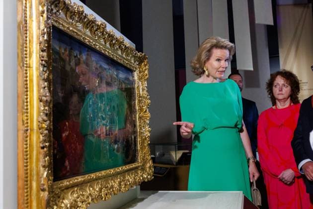 Queen Mathilde of Belgium pictured during a royal visit to the BRUSK arts center in Brugge, Monday 04 May 2026. BRUSK is set to open for the public on 8 May.  KURTxDESPLENTER 172826919