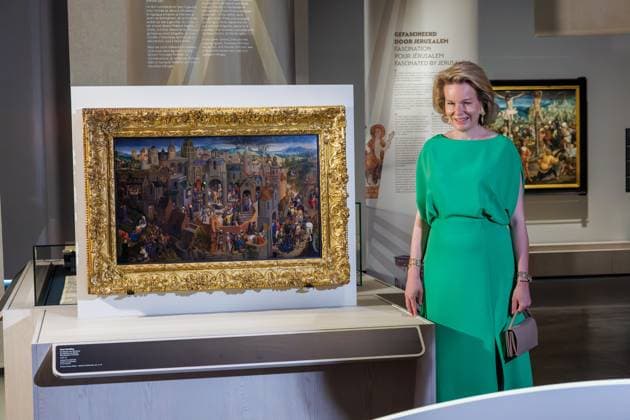 Queen Mathilde of Belgium pictured during a royal visit to the BRUSK arts center in Brugge, Monday 04 May 2026. BRUSK is set to open for the public on 8 May.  KURTxDESPLENTER 172826923