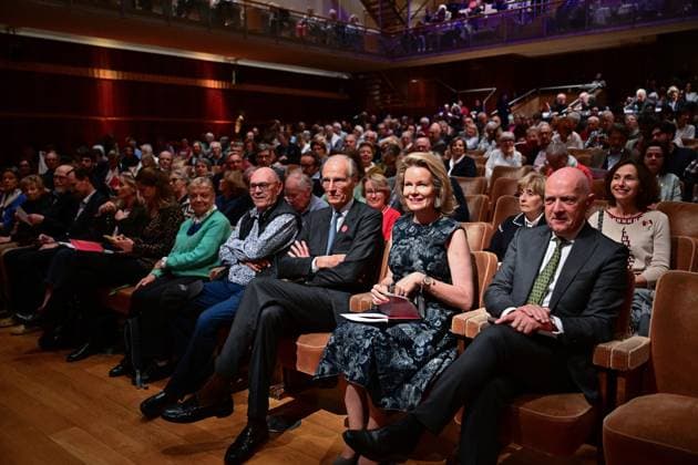 Queen Mathilde of Belgium attends a royal visit to the first round of the Queen Elisabeth Cello Competition, at the Brussels Flagey concert hall, Monday 04 May 2026. This year s edition of the competition for career-starting musicians takes place from 4 tot 30 May.  DIRKxWAEM 172856633