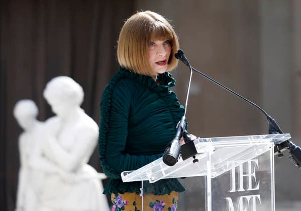 Anna Wintour delivers remarks at the press preview for the 2026 Met Gala celebrating Costume Art at The Metropolitan Museum of Art on Monday, May 4, 2026 in New York City. Costume Art was curated by Andrew Bolton, Curator in Charge, and The Costume Institute s first exhibition in The Met s new, nearly 12,000-square-foot galleries adjacent to the Great Hall which displays The Costume Institute s annual spring exhibition.  NYP20260504110 JOHNxANGELILLO