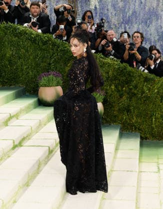 Zoë Kravitz arrives on the red carpet for the 2026 Met Gala celebrating Costume Art at The Metropolitan Museum of Art on Monday, May 4, 2026 in New York City.  NYP20260504336 JOHNxANGELILLO