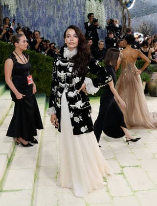 Aurora James arrives on the red carpet for the 2026 Met Gala celebrating Costume Art at The Metropolitan Museum of Art on Monday, May 4, 2026 in New York City.  NYP20260504347 JOHNxANGELILLO