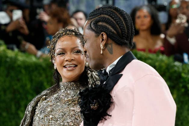 Rihanna and A$AP Rocky arrive on the red carpet for the 2026 Met Gala celebrating Costume Art at The Metropolitan Museum of Art on Monday, May 4, 2026 in New York City.  NYP202605045011 JOHNxANGELILLO