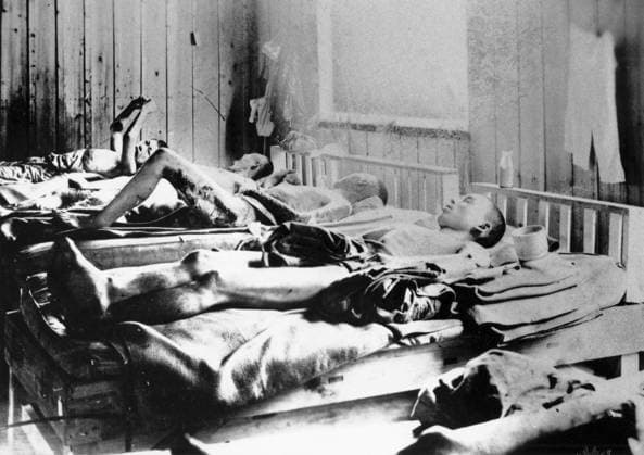 RECORD DATE NOT STATED ICRC photograph depicting survivors of the explosion of the atomic bomb at Hiroshima in 1945 suffering the effects of radiation. Survivors of the explosion of the Atom bomb at Hiroshima 1945 suffering the effects of radiation. ICRC photograph. Editorial use only. All other uses to be cleared with the copyright owner (World History Archive), in advance., WHA_006_0276.jpg, Hiroshima; Atom bomb; Explosion; Survivors; Radiation; Effects; ICRC; Photograph; 1945; Japan; War; World War II; Victims; Health; Suffering; Tragedy; Nuclear; Disaster; History; Humanitarian; Aid; Relief; Damage; Destruction; Pain; Trauma; Recovery; Resilience; Surviving; Impact; Devastation. Copyright: xx