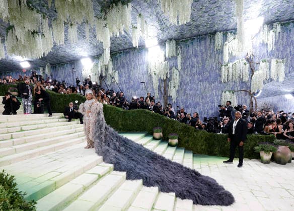 Beyoncé arrives on the red carpet for the 2026 Met Gala celebrating Costume Art at The Metropolitan Museum of Art on Monday, May 4, 2026 in New York City.  NYP202605045016 JOHNxANGELILLO