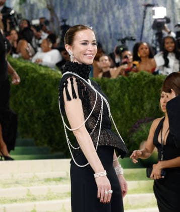 Emily Blunt arrives on the red carpet for the 2026 Met Gala celebrating Costume Art at The Metropolitan Museum of Art on Monday, May 4, 2026 in New York City.  NYP20260504404 JOHNxANGELILLO