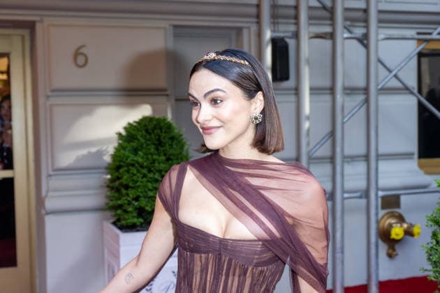 The Pierre Hotel: 2026 Met Gala Departures, New York, USA - 04 May 2026 Camila Mendes wearing Manish Malhotra departs the Pierre Hotel for 2026 Met Gala on May 04, 2026 in New York City. New York United States Copyright: xRonxAdarx xSOPAxImagesx _radar_pierre_20260504_01193