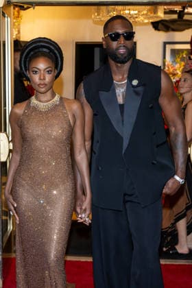 The Pierre Hotel: 2026 Met Gala Departures, New York, USA - 04 May 2026 (L-R) Gabrielle Union and Dwyane Wade wearing Michael Kors depart the Pierre Hotel for 2026 Met Gala on May 04, 2026 in New York City. New York United States Copyright: xRonxAdarx xSOPAxImagesx _radar_pierre_20260504_01932