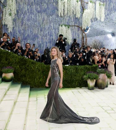 Gigi Hadid arrives on the red carpet for the 2026 Met Gala celebrating Costume Art at The Metropolitan Museum of Art on Monday, May 4, 2026 in New York City.  NYP202605045070 JOHNxANGELILLO