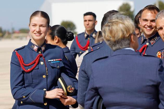 Her Royal Highness Princess Leonor, Princess of Asturias, makes her first training flight in the F5 fighter jet at Wing 23 of Talavera la Real (Badajoz) at Los Llanos Air Base, Albacete, Spain, May 5, 2026 Su Alteza Real la Princesa Leonor, Princesa de Asturias, realiza su primer vuelo de instrucción en el avión de combate F5 en el Ala 23 de Talavera la Real (Badajoz) en la Base Aérea de Los Llanos, Albacete, Espana 05 de Mayo de 2026 Casa Real Cordon Press Mandatory credit: Casa de S.M. el Rey Cordon Press