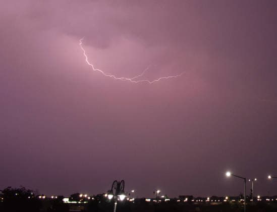 RECORD DATE NOT STATED A view of lightning in the sky of Wave City Ghaziabad, May 05 (ANI): A view of lightning in the sky of Wave City; the meteorological department predicted the winds and thundershowers due to the western disturbance, in Ghaziabad on Monday. New Delhi Delhi India Copyright: xANIx ANI_20260505400