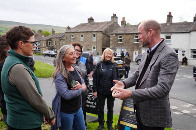 The Prince of Wales visits Yorkshire The Prince of Wales visits the village of Bainbridge to highlight rural communities and sustainability, in North Yorkshire, UK, on the 5th May 2026. Picture by Owen Humphreys WPA-Pool Bainbridge Yorkshire United Kingdom  WHA-0817
