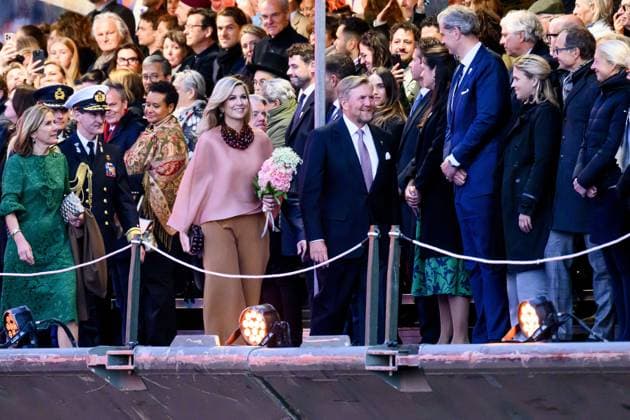 Amsterdam, The Netherlands, 2026-05-05 21:16:38 AMSTERDAM, 05-05-2026, The Amstel. King Willem-Alexander and Queen Maxima during the May 5 concert marking the conclusion of the National Liberation Celebration. Traditionally, the concert takes place on and around the Amstel in front of the Royal Theatre CarrÃ . PHOTO: NLBeeld Patrick van Emst Credit: NL Beeld Patrick van Emst  Copyright: xx x