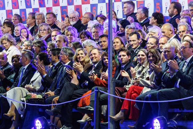 AMSTERDAM - Queen Maxima and King Willem-Alexander during the May 5 concert on the Amstel at the Royal Theatre CarrÃ . Traditionally, the concert marks the conclusion of the National Liberation Celebration. RAMON VAN FLYMEN ANP netherlands out - belgium out  Copyright: xx x557577558x originalFilename: 557577558.jpg