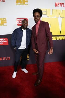 LOS ANGELES, CALIFORNIA - MAY 05: Kevin Hart and Ron Taylor at as Netflix Is A Joke Festival Presents: Funny AF with Kevin Hart at The United Theater on Broadway on May 05, 2026 in Los Angeles, California. Copyright: xAdMediax xMediaPunchx
