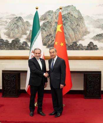 (260506) -- BEIJING, May 6, 2026 -- Chinese Foreign Minister Wang Yi, also a member of the Political Bureau of the Communist Party of China Central Committee, holds talks with Iranian Foreign Minister Seyyed Abbas Araghchi in Beijing, capital of China, May 6, 2026. ) CHINA-BEIJING-WANG YI-IRANIAN FM-TALKS (CN) CaixYang 