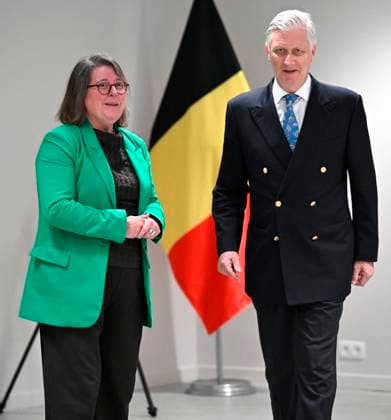 King Philippe visits the University of Namur NAMUR, BELGIUM - MAY 06 : Annick Castiaux (Rectrice U.Namur) pictured when King Philippe visits the University of Namur to learn about its partnerships with two higher education institutions Hénallux and IMEP regarding the training of future teachers on May 6, 2026 in Namur, Belgium, 06 05 2026 Namur Belgium  Copyright: xDidierxLebrunx