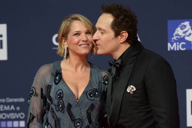 Francesca Barra and Claudio Santamaria attend the red carpet of the 71st David Di Donatello italian cinema awards at Cinecitta in Rome (Italy) on May 6, 2026. andreaxstaccioli