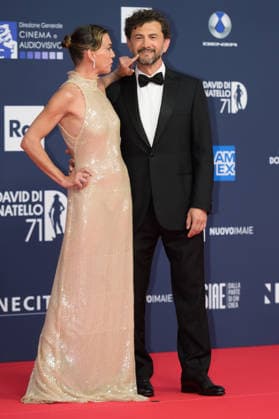 Milena Mancini and Vinicio Marchioni attend the red carpet of the 71st David Di Donatello italian cinema awards at Cinecitta in Rome (Italy) on May 6, 2026. andreaxstaccioli