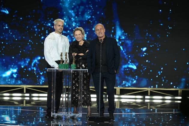 Rome, 71st David di Donatello Awards, Broadcast. Pictured: Andrea Paolo Massara, Ilaria de Laurentiis, and Raffaele Brunetti  Copyright: xMaurizioxD Avanzox xipa-agency.netx xDxAvanzo Provvisionato Landix IPA_Agency_IPA74481552
