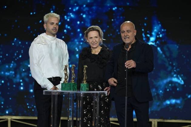 Rome, 71st David di Donatello Awards, Broadcast. Pictured: Andrea Paolo Massara, Ilaria de Laurentiis, and Raffaele Brunetti  Copyright: xMaurizioxD Avanzox xipa-agency.netx xDxAvanzo Provvisionato Landix IPA_Agency_IPA74481553