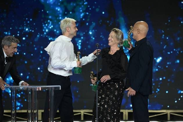 Rome, 71st David di Donatello Awards, Broadcast. Pictured: Andrea Paolo Massara, Ilaria de Laurentiis, and Raffaele Brunetti  Copyright: xMaurizioxD Avanzox xipa-agency.netx xDxAvanzo Provvisionato Landix IPA_Agency_IPA74481556