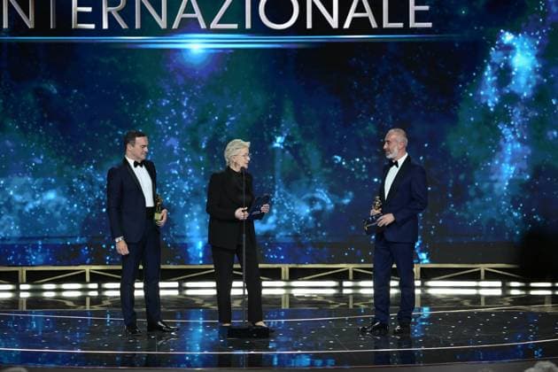 Rome, 71st David di Donatello Awards, Broadcast. Pictured: Alessandro Araimo, Piera De Tassis, Riccardo Tinnirello  Copyright: xMaurizioxD Avanzox xipa-agency.netx xDxAvanzo Provvisionato Landix IPA_Agency_IPA74481601