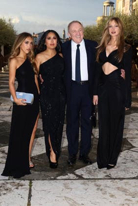 Gala dinner at the Pinault family s Giorgio Cini Foundation. Pictured: Salma Hayek, François-Henri Pinault, Mathilde Pinault (right), and Valentina Paloma Pinault (left).  Copyright: xMatteoxChinellatox xipa-agency.netx xipa-agency.netx xMatteoxChinellatox IPA_Agency_IPA74477996