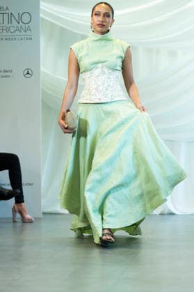 Summer Fashion Week Latam 2026 in Madrid, Spain - 6 MAY 2026. A model walks the runway at the Faride fashion show during the Summer Fashion Week Latam 2026 at the Pons Foundation . Madrid Spain Copyright: xAtilanoxGarciax xSOPAxImagesx photos17781
