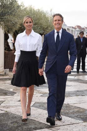 Venice, Pinault Foundation gala dinner on San Giorgio Island, pictured: Gloria Tonon, Alessandro Benetton  Copyright: xFRANCESCAxVIECELIx xipa-agency.netx xFrancescaxViecelix IPA_Agency_IPA74479792