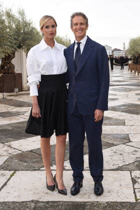 Venice, Pinault Foundation gala dinner on San Giorgio Island, pictured: Gloria Tonon, Alessandro Benetton  Copyright: xFRANCESCAxVIECELIx xipa-agency.netx xFrancescaxViecelix IPA_Agency_IPA74479796