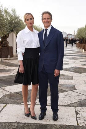 Venice, Pinault Foundation gala dinner on San Giorgio Island, pictured: Gloria Tonon, Alessandro Benetton  Copyright: xFRANCESCAxVIECELIx xipa-agency.netx xFrancescaxViecelix IPA_Agency_IPA74479797
