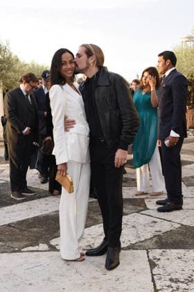 Venice, Pinault Foundation gala dinner on San Giorgio Island, pictured: Zoe Saldana, Marco Perego  Copyright: xFRANCESCAxVIECELIx xipa-agency.netx xFrancescaxViecelix IPA_Agency_IPA74479812