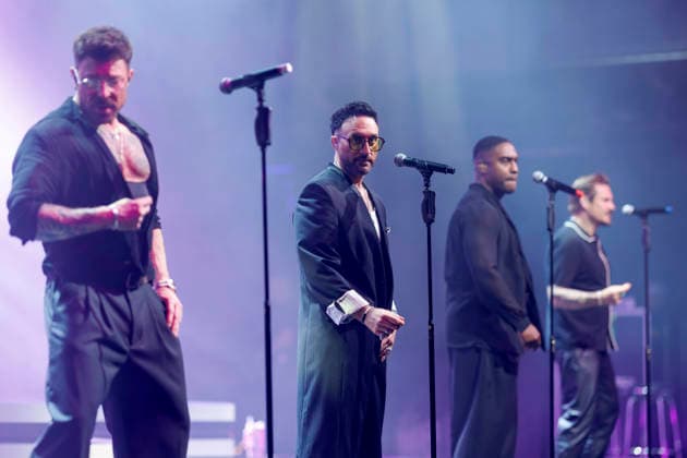 Die Sänger Duncan James, Antony Costa, Simon Webbe und Lee Ryan von der britischen Pop-Boyband Blue bei ihrem Auftritt im Rahmen der 25th Anniversary-Tour im Palladium Köln. Köln, 06.05.2026 NRW Deutschland Copyright: xChristophxHardtx
