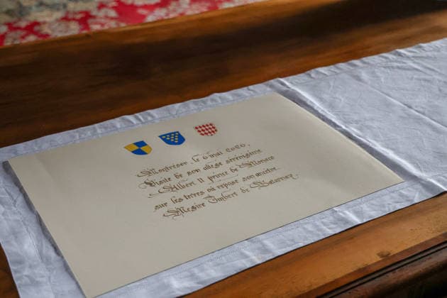 Prince Albert II Visit To Montresor S.A.S. Prince Albert II of Monaco visits Montrésor, Indre-et-Loire, France on May 6, 2026, following the footsteps of one of his ancestors, Imbert de Batarnay (1438-1523). Welcomed by the prefect of Indre-et-Loire and Frédéric Gaultier, mayor of Montrésor, the Sovereign Prince visited the collegiate church where Imbert de Batarnay rests before touring the château and addressing the local population gathered in the park. Photo by Pascal Avenet ABACAPRESS.COM Montresor Indre-et-Loire (37) France  Copyright: xAvenetxPascal ABACAx