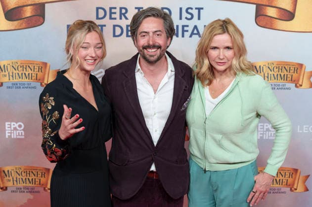 Lilly Krug, David Dietl und Veronica Ferres bei der Premiere des Kinofilms Ein Münchner im Himmel - Der Tod ist erst der Anfang im Mathäser Filmpalast. München, 06.05.2026