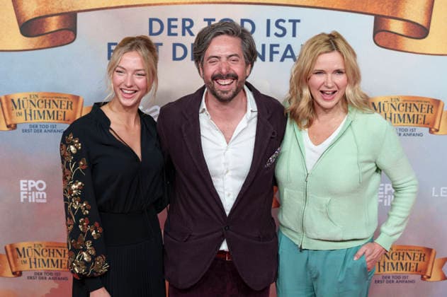 Lilly Krug, David Dietl und Veronica Ferres bei der Premiere des Kinofilms Ein Münchner im Himmel - Der Tod ist erst der Anfang im Mathäser Filmpalast. München, 06.05.2026