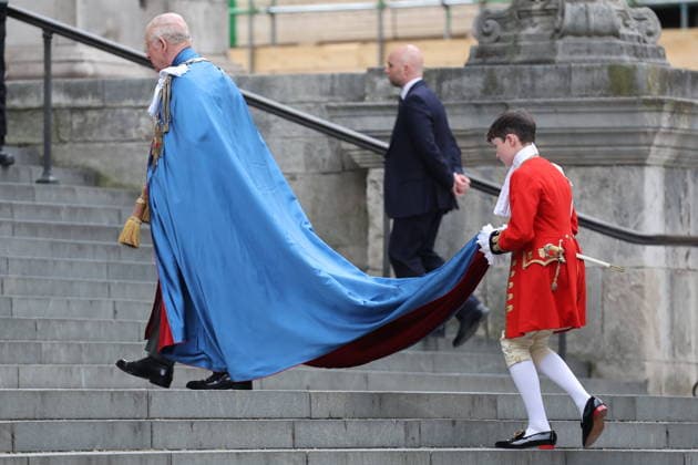 . 07 05 2026. London, United Kingdom. King Charles III arriving at a service for The Order of St Michael and St George at St.Paul s Cathedral in London.  xStephenxLockx xi-Imagesx IIM-26750-0001