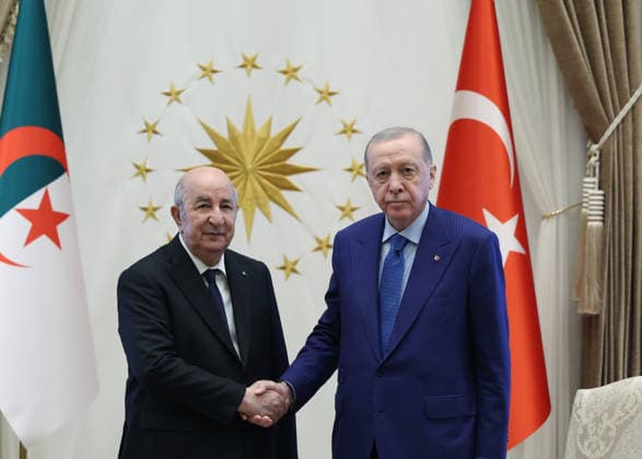 Turkish President Erdogan - Algerian President Tebboune meeting in Ankara ANKARA, TURKIYE - MAY 07: (----EDITORIAL USE ONLY - MANDATORY CREDIT - TURKISH PRESIDENCY MUSTAFA KAMACI HANDOUT - NO MARKETING NO ADVERTISING CAMPAIGNS - DISTRIBUTED AS A SERVICE TO CLIENTS----) Turkish President Recep Tayyip Erdogan (R) meets with Algerian President Abdelmadjid Tebboune (L) at the Presidential Complex in Ankara, Turkiye on May 07, 2026. Turkish Presidency Mustafa Kamaci Handout Anadolu Ankara Turkey. Editorial use only. Please get in touch for any other usage.  Copyright: x2026xAnadoluxTurkishxPresidencyx xMustafaxKamacix xHandoutx