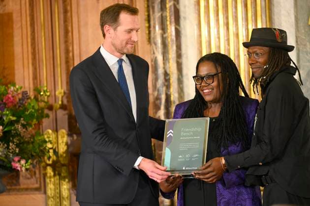 King Philippe And Queen Mathilde Present The Africa Prize BRUSSELS, BELGIUM - MAY 07 : Dr. Dixon Chibanda and Esther Tumbare receive the King Baudouin Foundation Prize during the ceremony for the Africa prize on May 07, 2026 in Brussels, Belgium, 07 05 2026 Brussels Belgium  Copyright: xPhilipxReynaersx