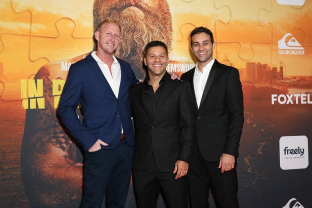 May 7, 2026: ALLAN HARDY (L) and MACARIO DE SOUZA (C) attends the In Pieces Together Sydney Premiere at Hoyts Entertainment Quarter on May 7, 2026 in Sydney, Australia  - ZUMAa155 20260507_aaa_a155_029 Copyright: xChristopherxKhouryx