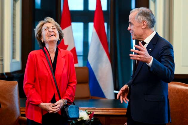 May 7, 2026, Ottawa, On, Canada: Prime Minister Mark Carney meets with Princess Margriet of the Netherlands in his West Block office during an official visit in Ottawa, on Thursday, May 7, 2026. Ottawa Canada  - ZUMAc35_ 20260507_zaf_c35_057 Copyright: xSpencerxColbyx