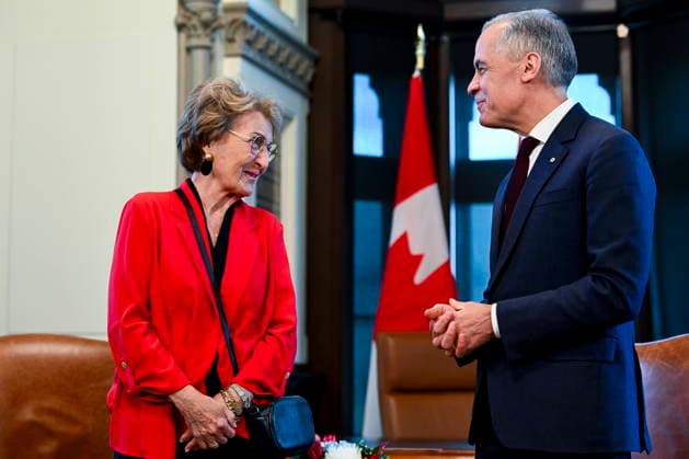May 7, 2026, Ottawa, On, Canada: Prime Minister Mark Carney meets with Princess Margriet of the Netherlands in his West Block office during an official visit in Ottawa, on Thursday, May 7, 2026. Ottawa Canada  - ZUMAc35_ 20260507_zaf_c35_059 Copyright: xSpencerxColbyx