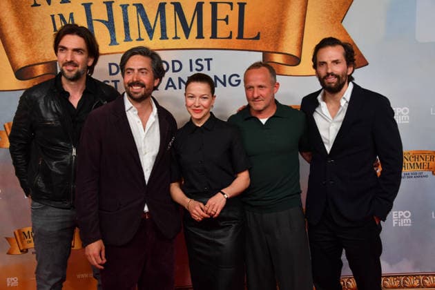 Max Wiedemann, David Dietl, Hannah Herzsprung, Maximilian Brückner, Hannah Herzsprung und Quirin Berg Premiere Ein Münchner im Himmel - Der Tod ist erst der Anfang Kinofilm Mathäser Filmpalast München 06. Mai 2026