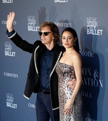 Mick Jagger and Melanie Hamrick arrive on the red carpet for the 2026 the New York City Ballet Spring Gala at David H. Koch Theater, Lincoln Center on Thursday, May 7, 2026 in New York City.  NYP20260507105 JOHNxANGELILLO