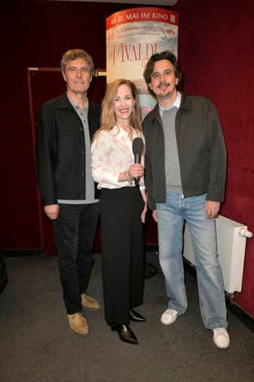 Martin Kochendörfer, Martina Klier und Damiano Michieletto bei der Premiere des Kinofilms Vivaldi und ich im Cinema Paris. Berlin, 07.05.2026